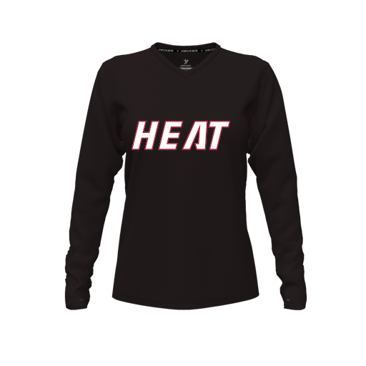 [FTLVPTBK-FYXS-LOGO1] Decker Performance T-Shirt (Female Youth XS, Black, V Neck, Logo 1, Long Sleeve)