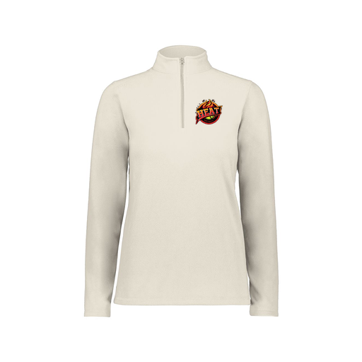 [6864.53T.XS-LOGO2] Ladies MicroFleece 1/4 Zip Pullover (Female Adult XS, White, Logo 2)