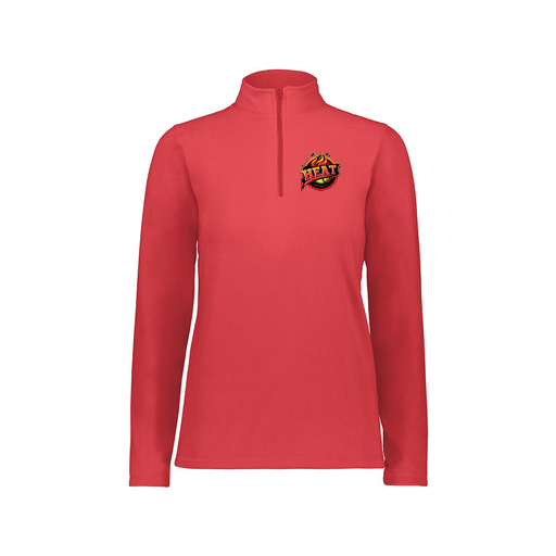 [6864.083.XS-LOGO2] Ladies MicroFleece 1/4 Zip Pullover (Female Adult XS, Red, Logo 2)